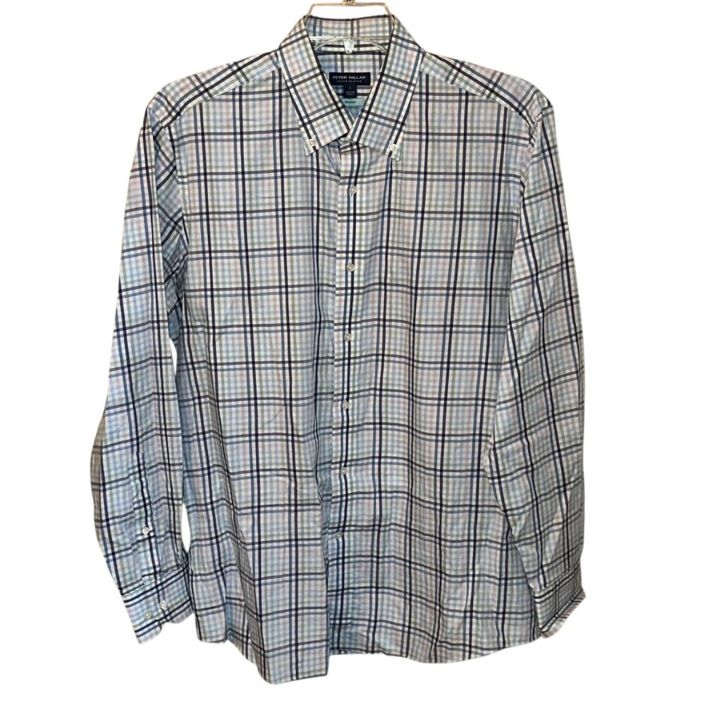 Peter Millar Crown Crafted Flex Finish Button Down Long Sleeve Dress Shirt Large